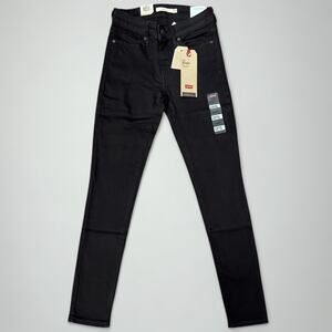 Levi's Womens 711 High Stretch Skinny Jeans in Soft Black